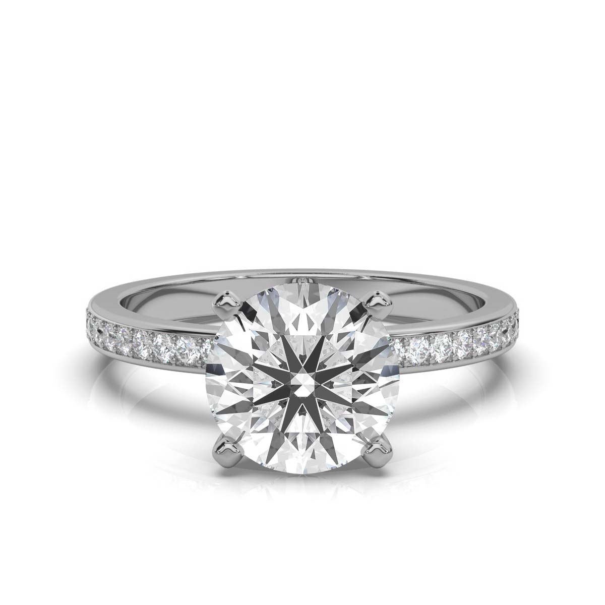 14K White Gold Gemma Accents Lab Grown Diamond Ring (1/5 ct. tw)