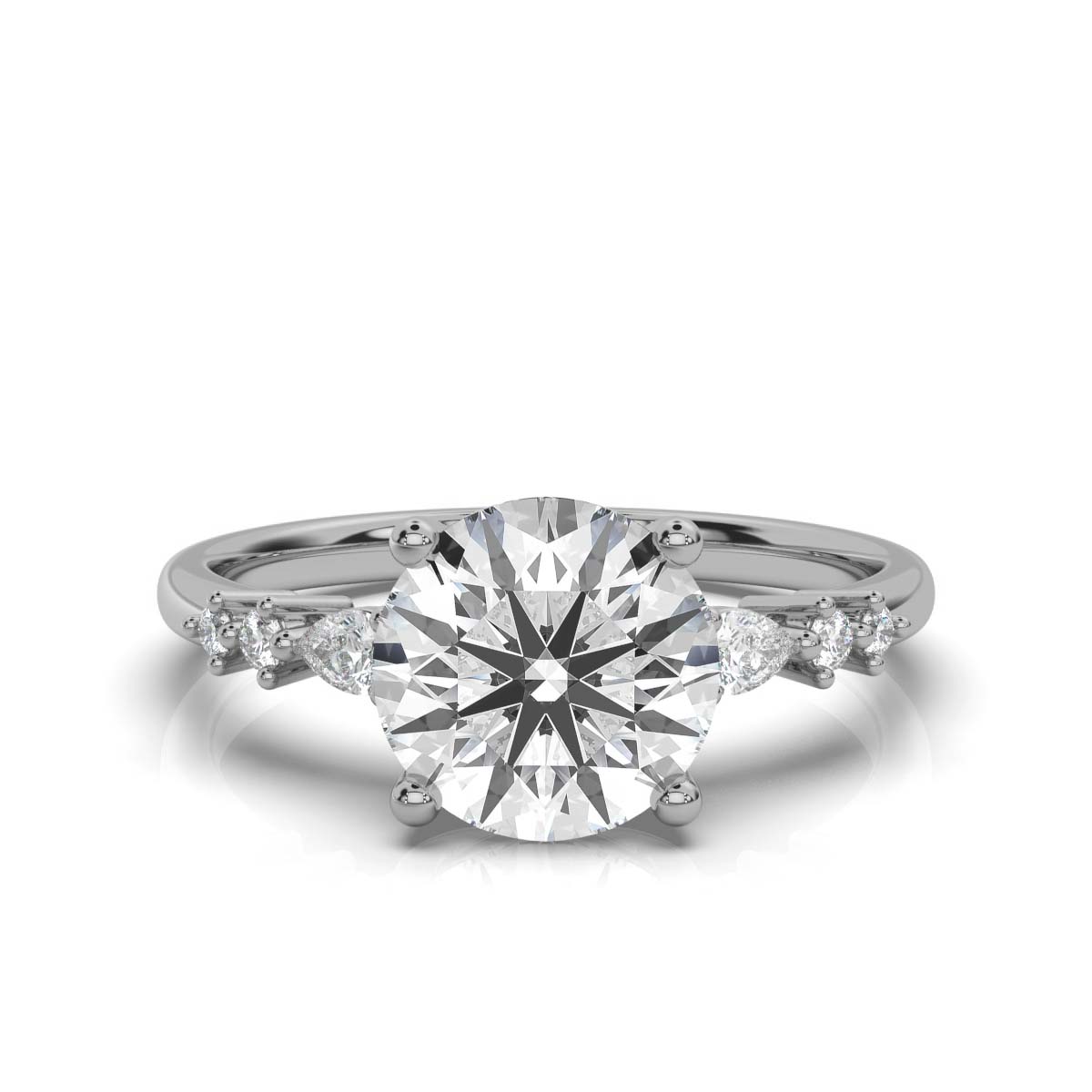 14K White Gold Zoey Shared Prong Lab Grown Diamond Ring (1/6 ct. tw)