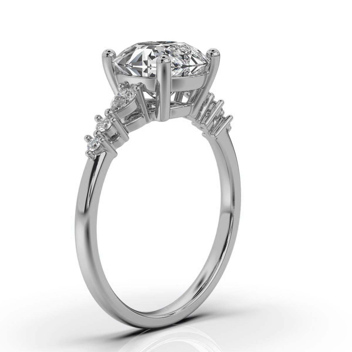 14K White Gold Zoey Shared Prong Lab Grown Diamond Ring (1/6 ct. tw)
