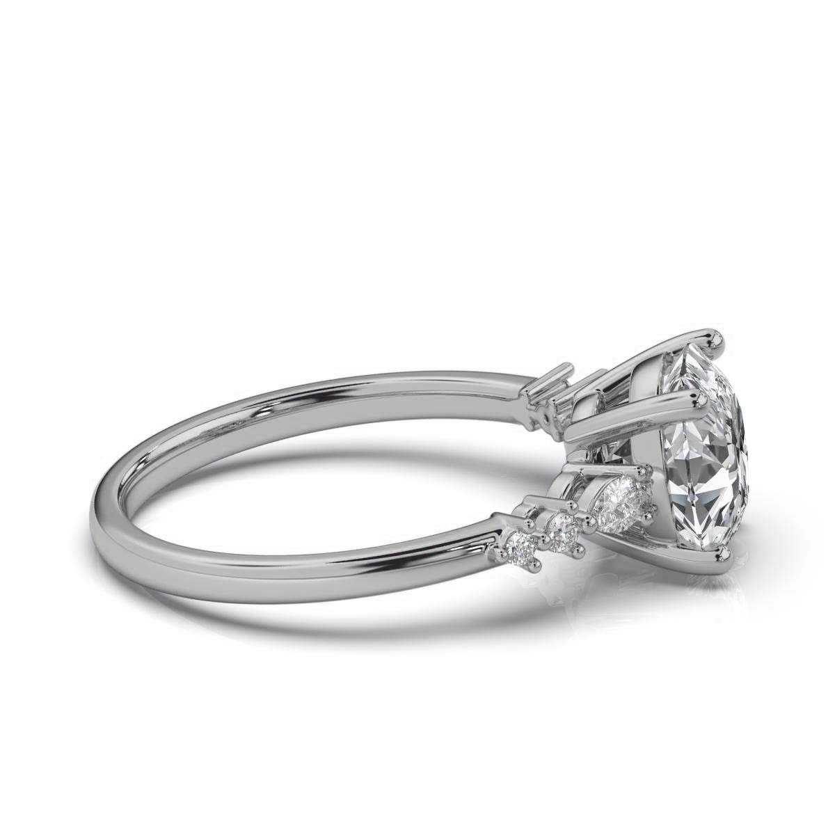 14K White Gold Zoey Shared Prong Lab Grown Diamond Ring (1/6 ct. tw)