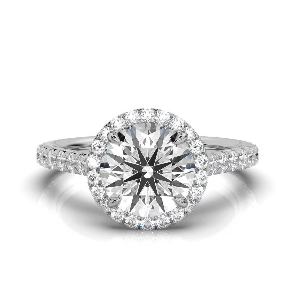 14K White Gold Delia Halo Lab Grown Diamond Ring (3/4 ct. tw)