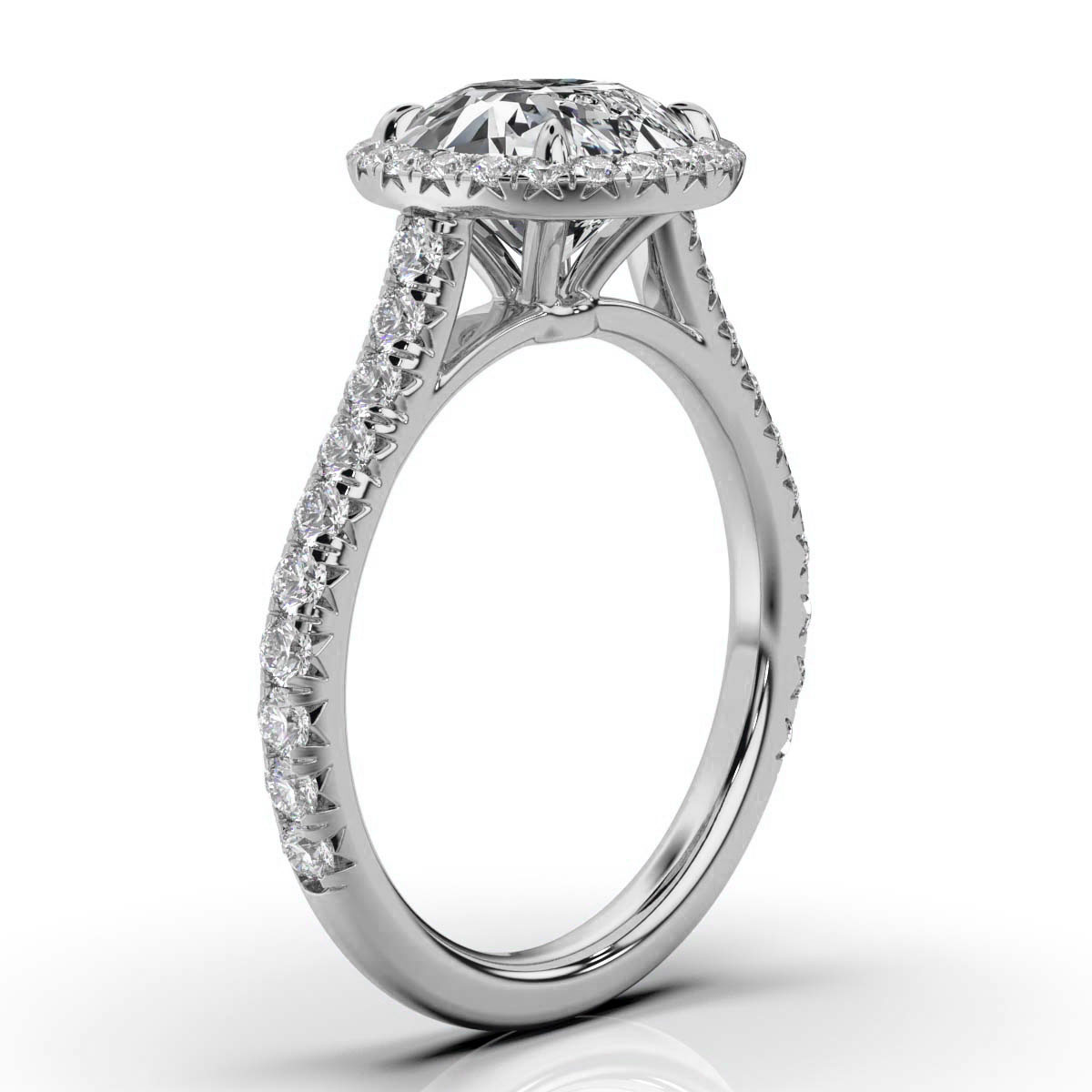14K White Gold Delia Halo Lab Grown Diamond Ring (3/4 ct. tw)
