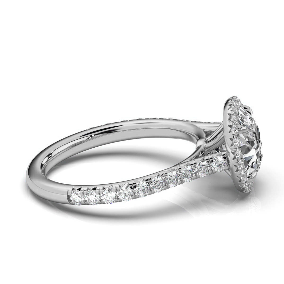 14K White Gold Delia Halo Lab Grown Diamond Ring (3/4 ct. tw)