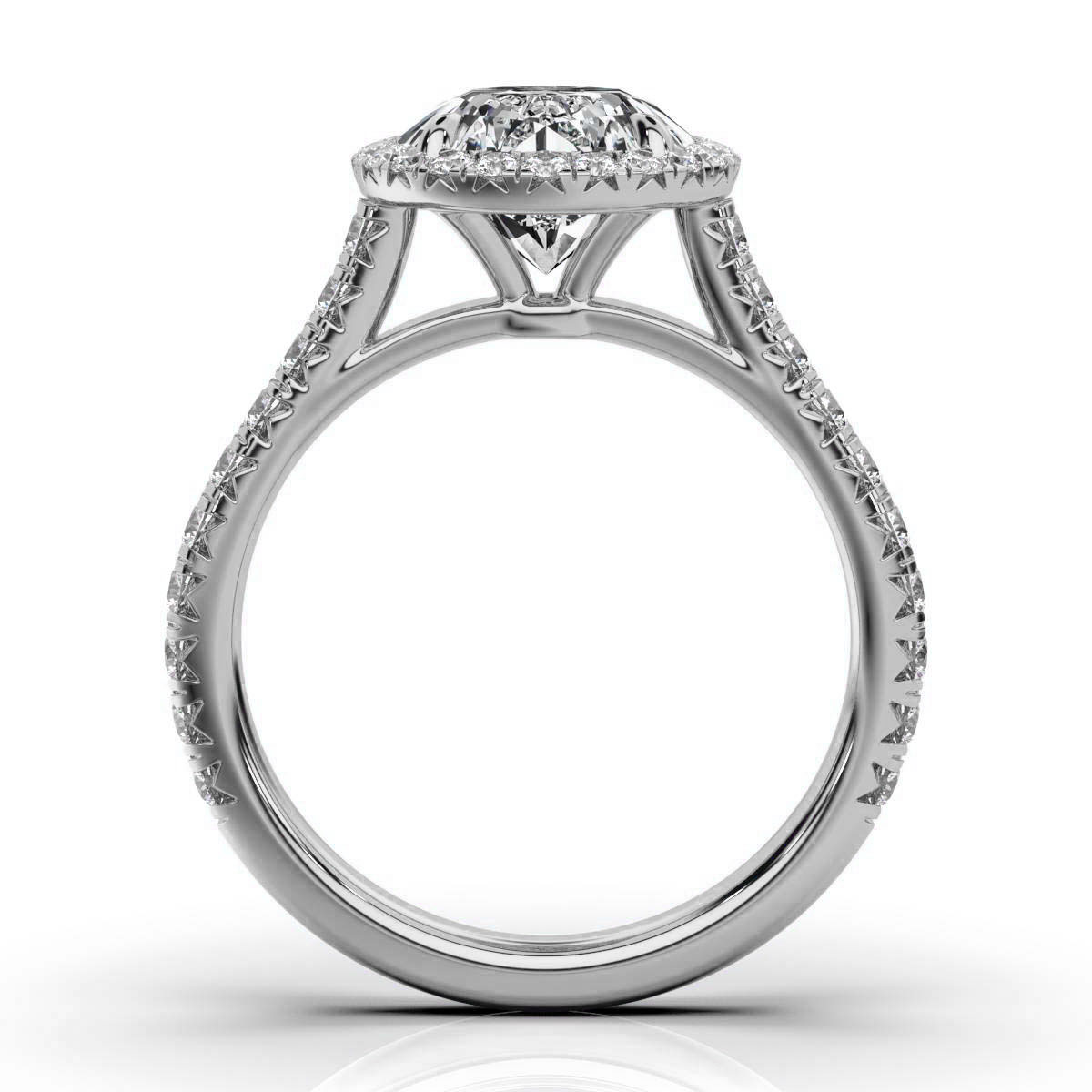 14K White Gold Delia Halo Lab Grown Diamond Ring (3/4 ct. tw)