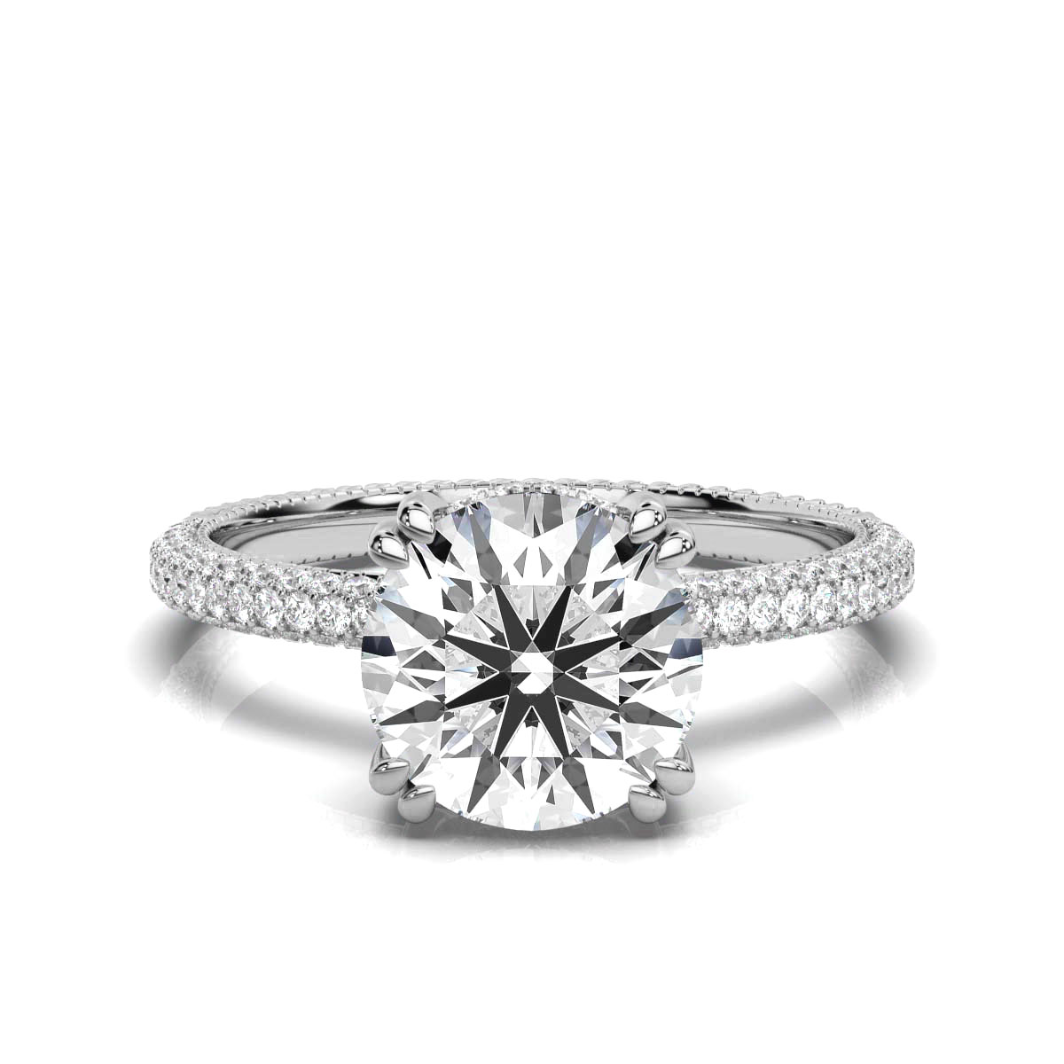 14K White Gold Cassandra Hidden Accents Lab Grown Diamond Ring (2/3 ct. tw)