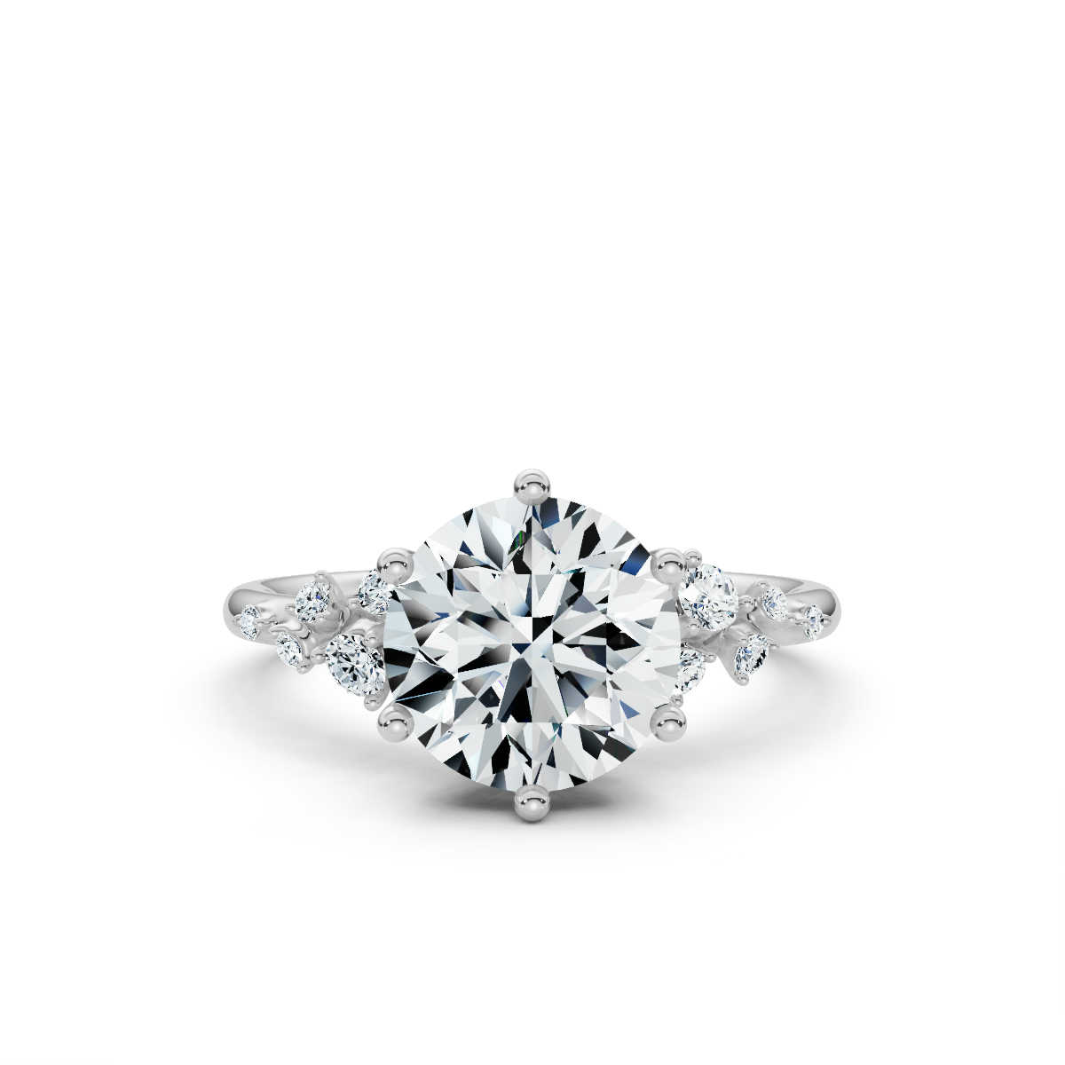 14K White Gold Geneviève Accents Lab Grown Diamond Ring (1/6 ct. tw)