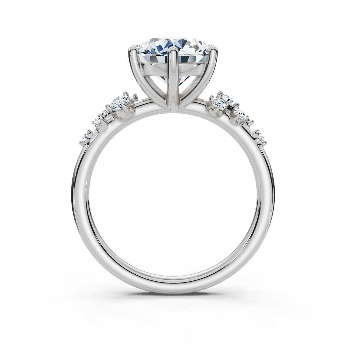 14K White Gold Geneviève Accents Lab Grown Diamond Ring (1/6 ct. tw)