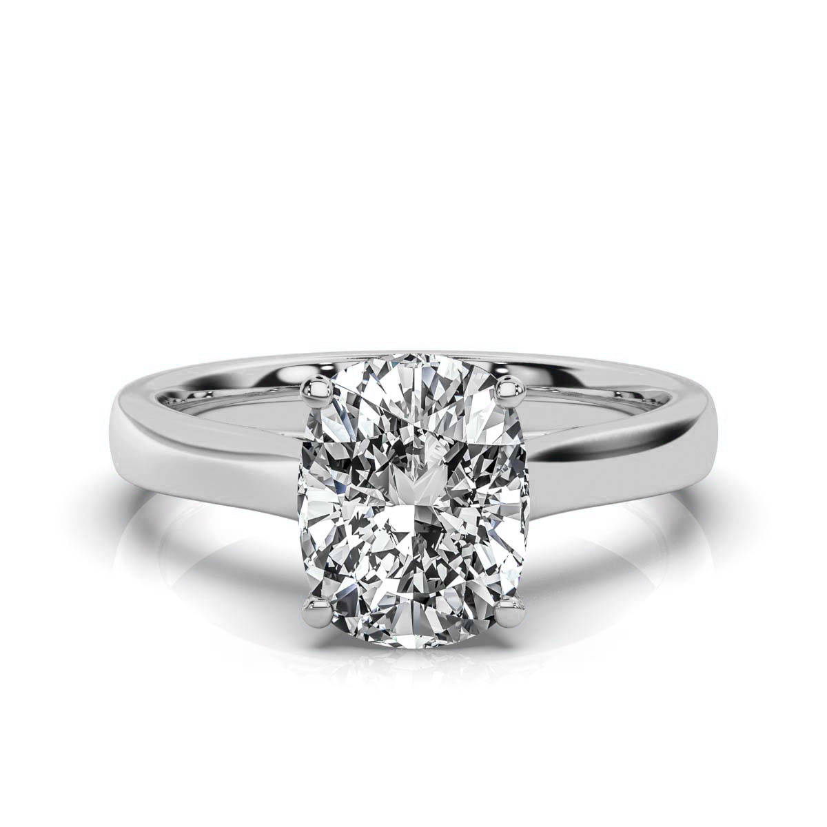 14K White Gold Drew Solitaire Engagement Ring 