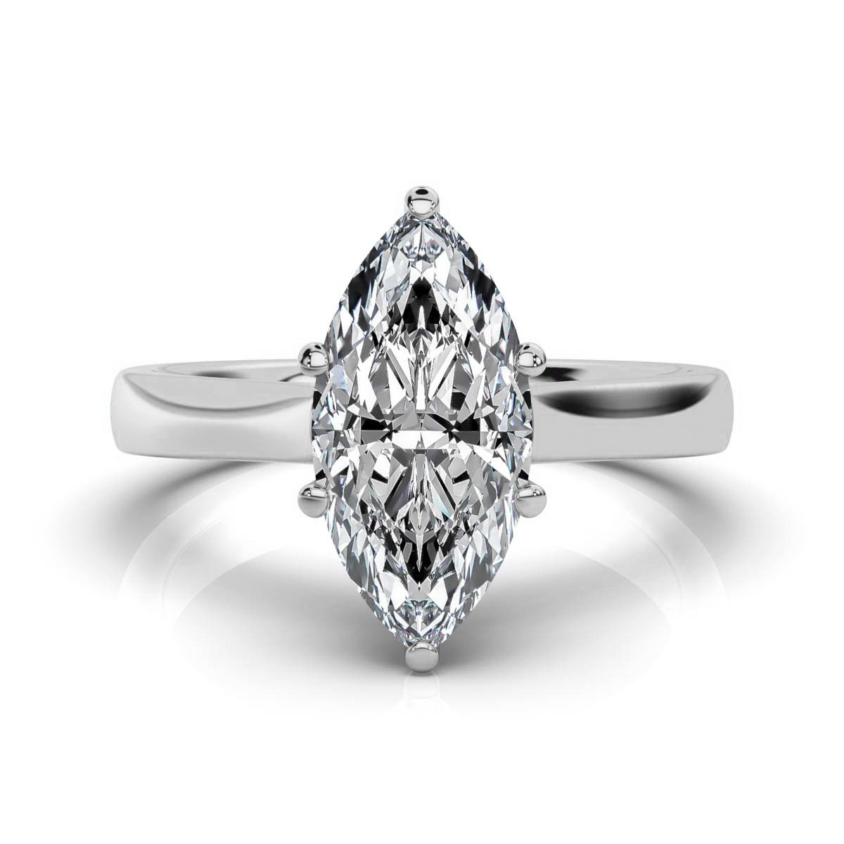 14K White Gold Drew Solitaire Engagement Ring 