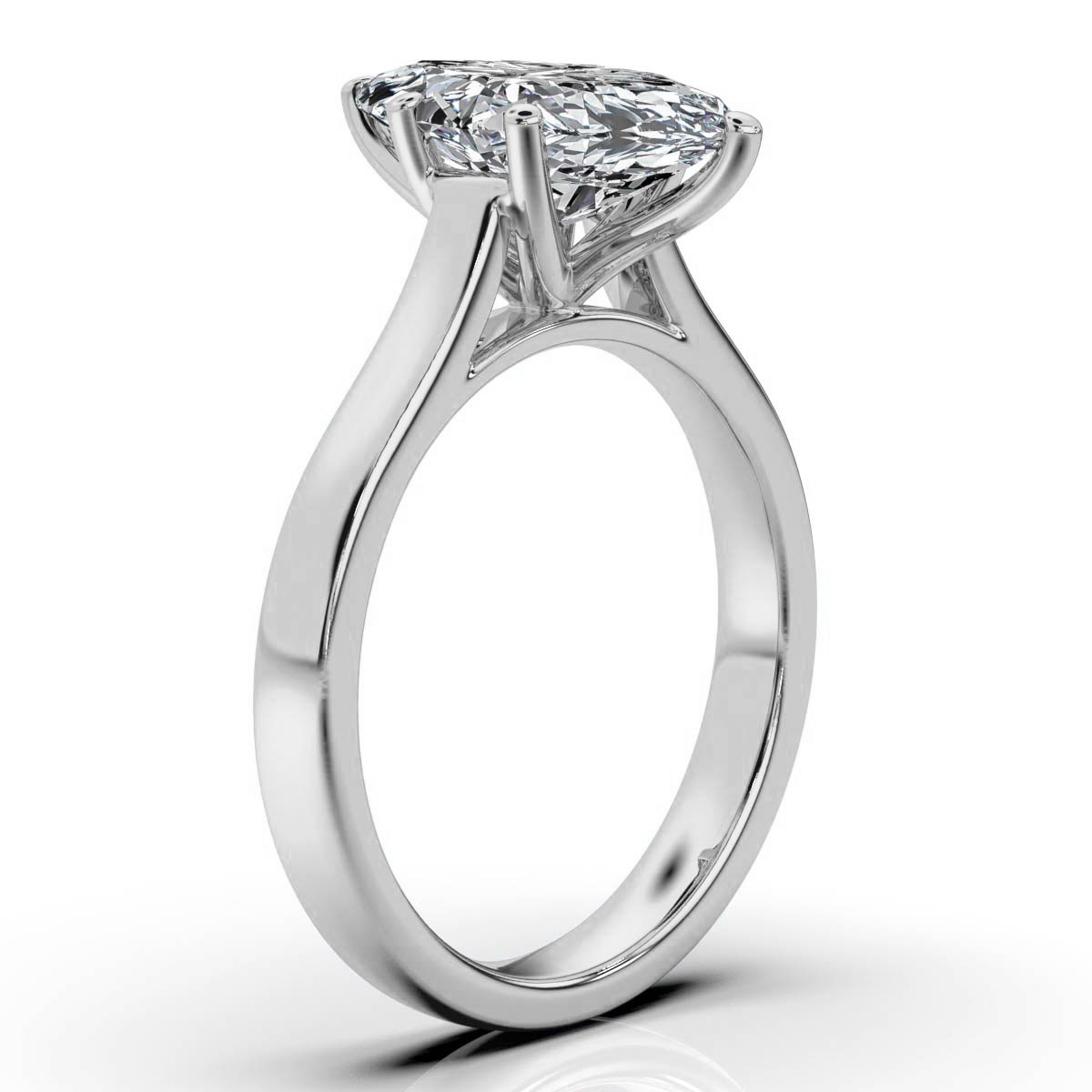 14K White Gold Drew Solitaire Engagement Ring 