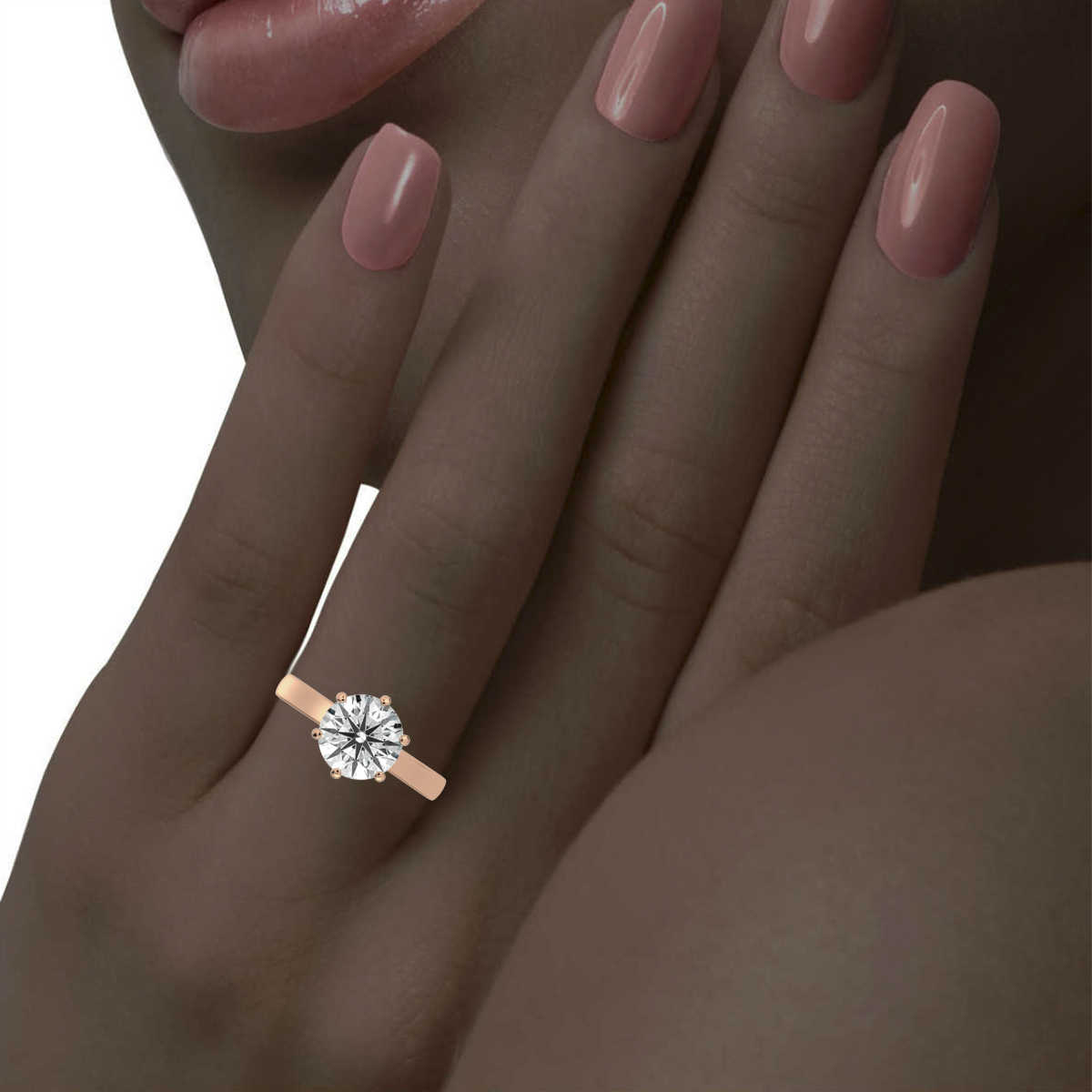 14K Rose Gold Drew Solitaire Engagement Ring 