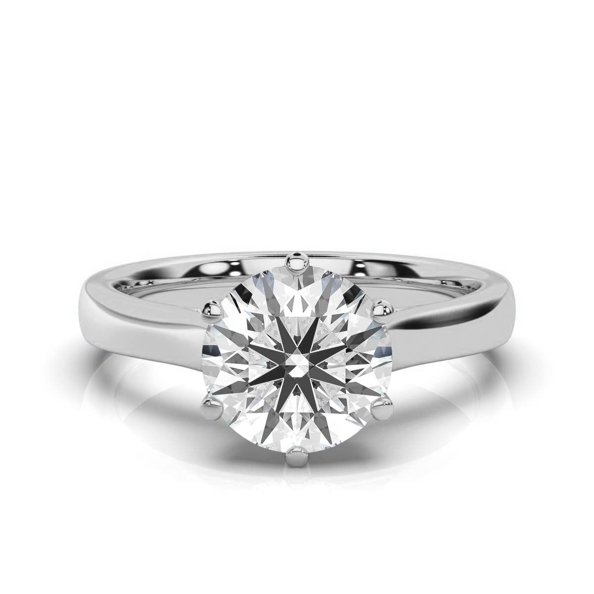 14K White Gold Drew Solitaire Engagement Ring 