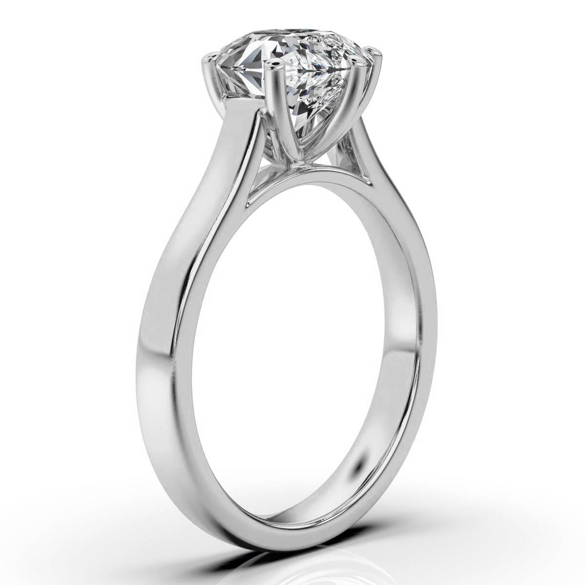 14K White Gold Drew Solitaire Engagement Ring 