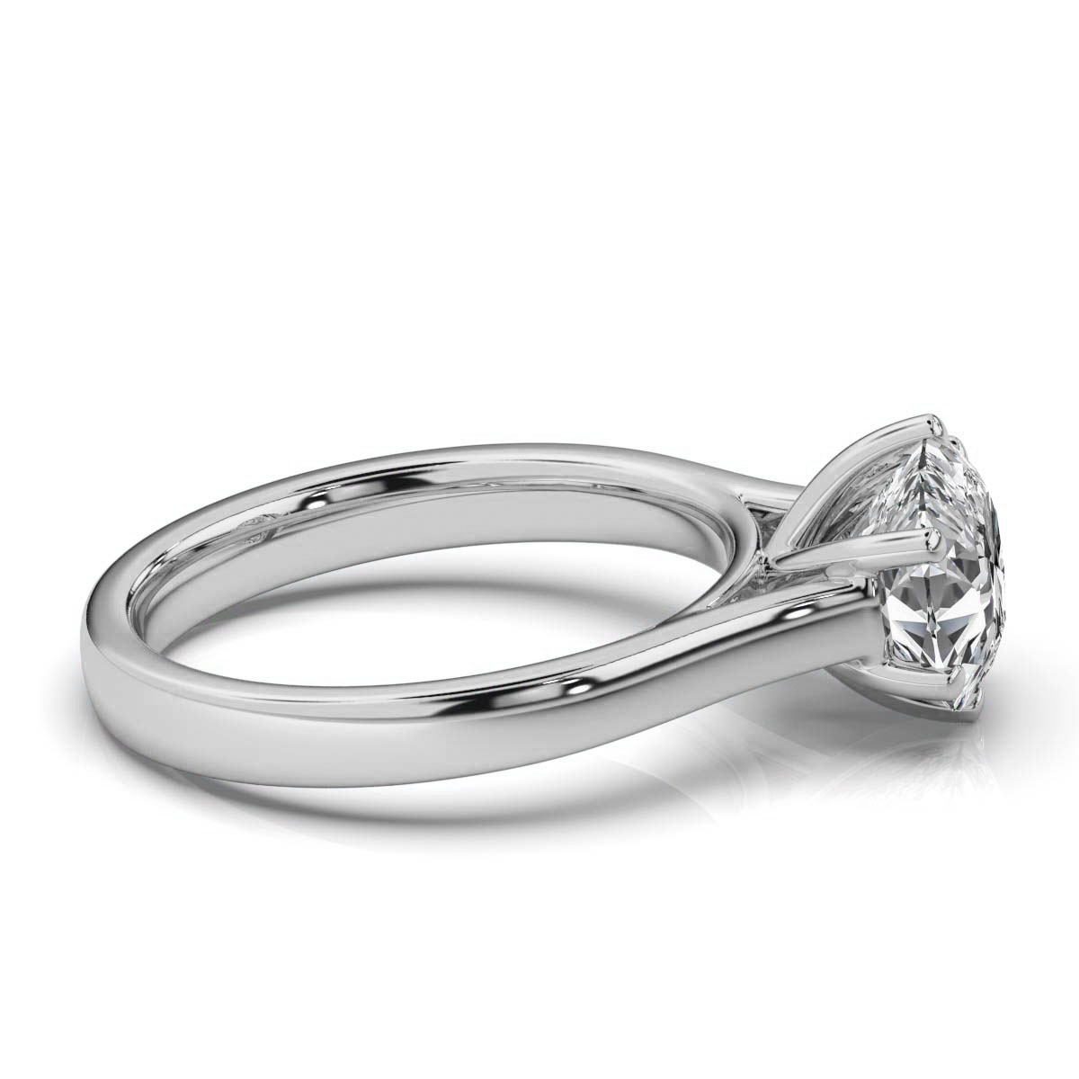 14K White Gold Drew Solitaire Engagement Ring 