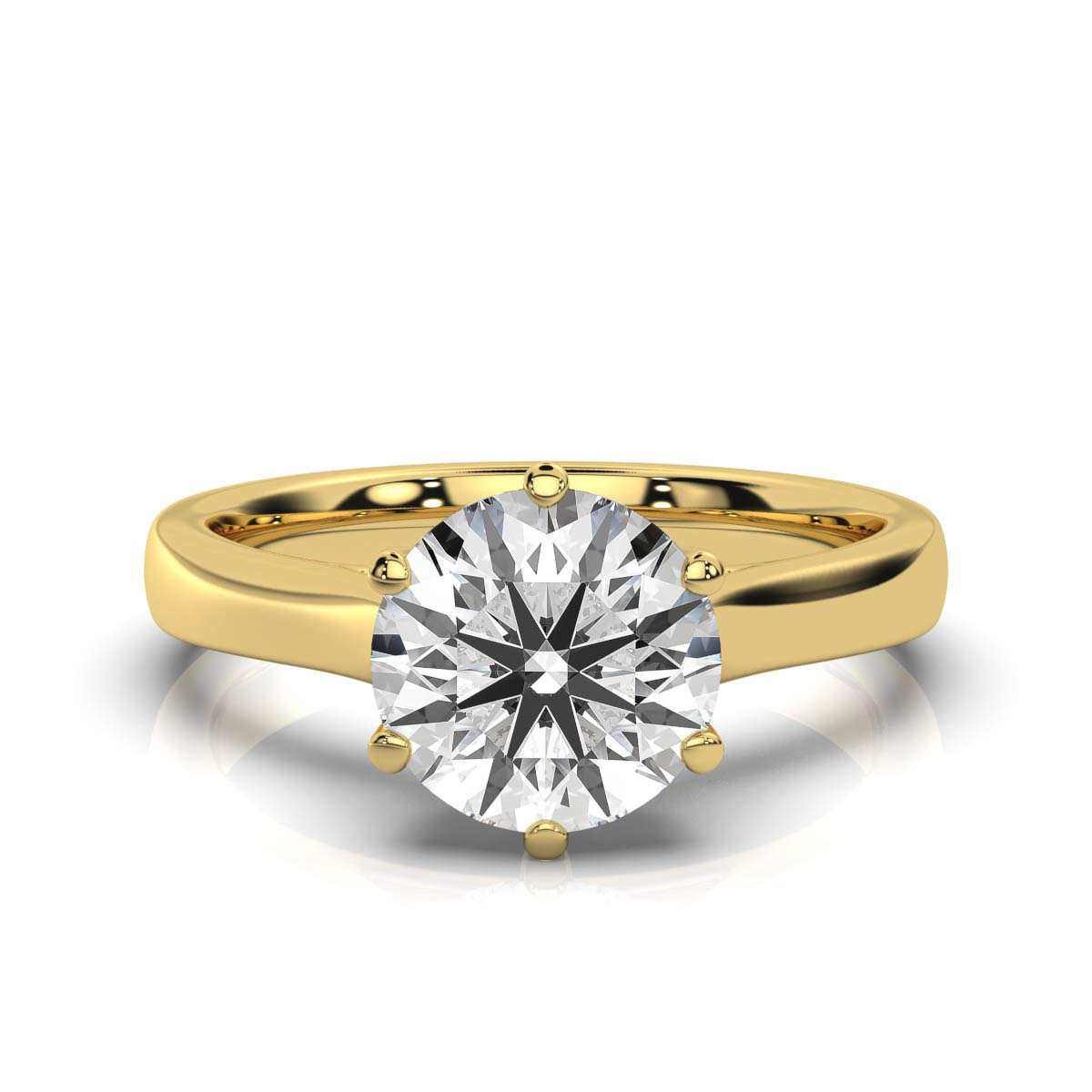 18K Yellow Gold Drew Solitaire Engagement Ring 
