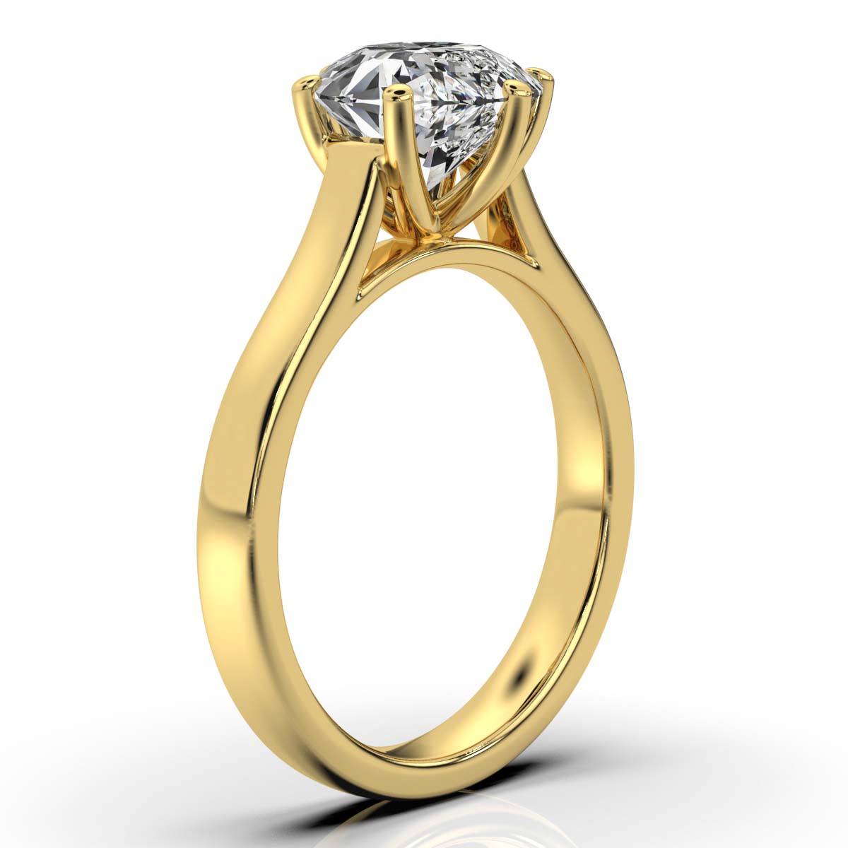18K Yellow Gold Drew Solitaire Engagement Ring 