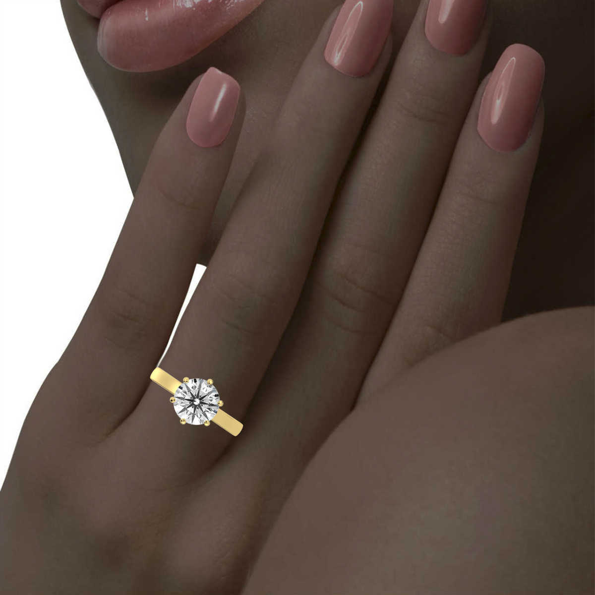 18K Yellow Gold Drew Solitaire Engagement Ring 