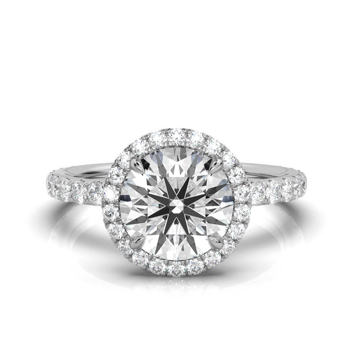 14K White Gold Fay Halo Lab Grown Diamond Ring (5/6 ct. tw)