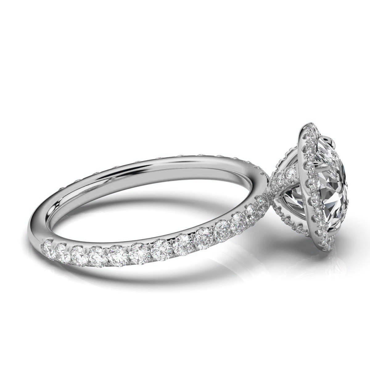 14K White Gold Fay Halo Lab Grown Diamond Ring (5/6 ct. tw)