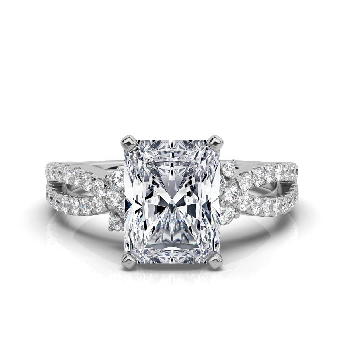 14K White Gold Mariposa Split Shank Lab Grown Diamond Ring (1/2 ct. tw)