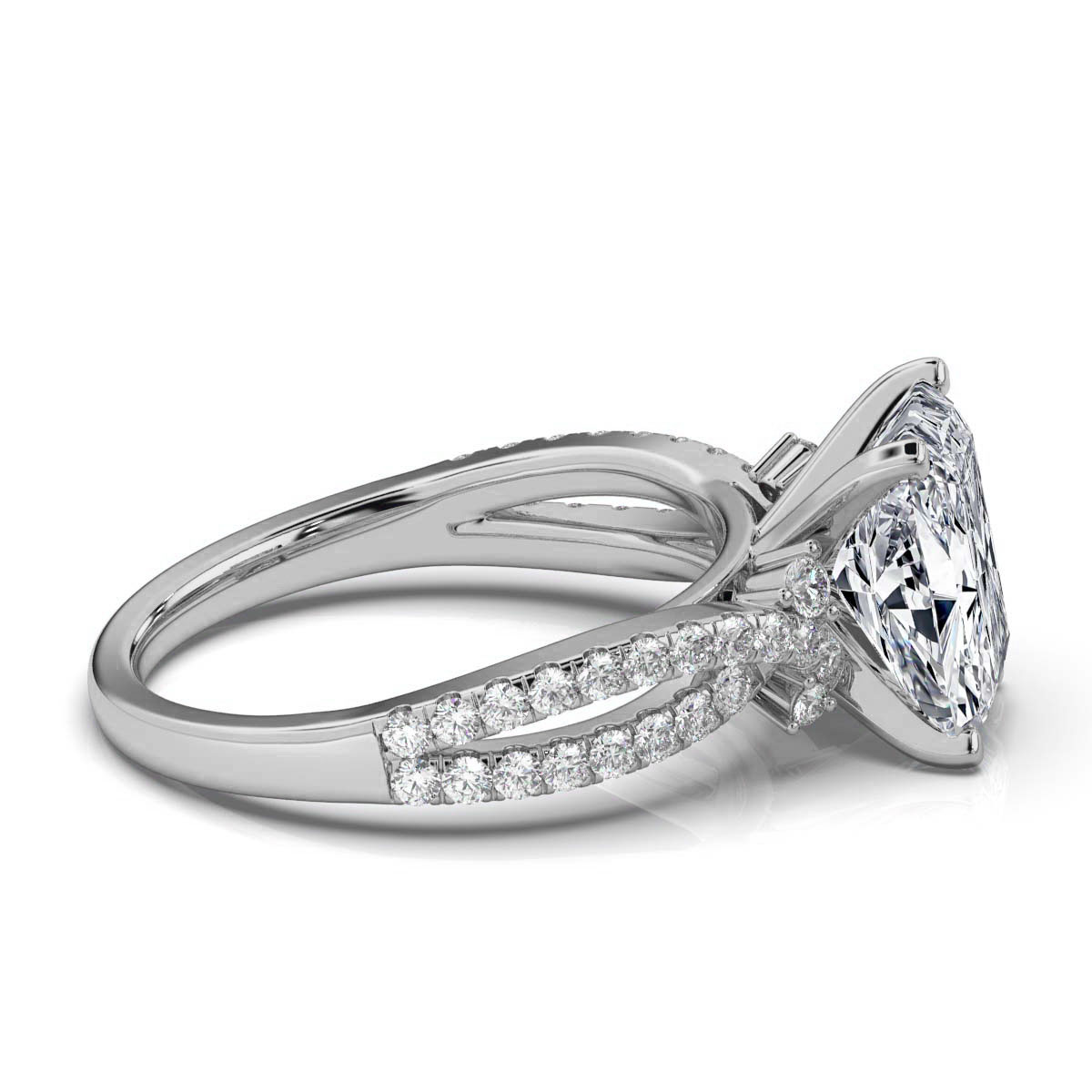 14K White Gold Mariposa Split Shank Lab Grown Diamond Ring (1/2 ct. tw)
