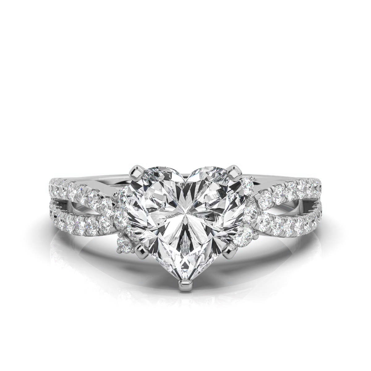 14K White Gold Mariposa Split Shank Lab Grown Diamond Ring (1/2 ct. tw)