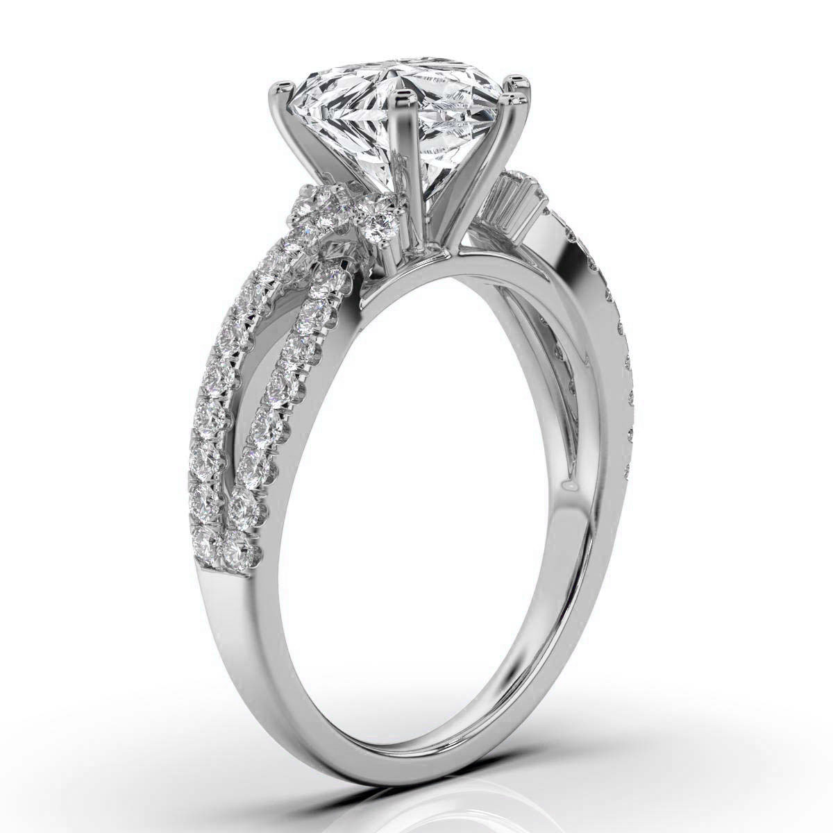 14K White Gold Mariposa Split Shank Lab Grown Diamond Ring (1/2 ct. tw)