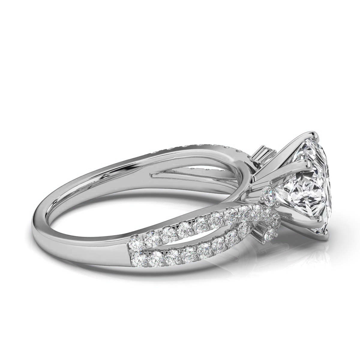 14K White Gold Mariposa Split Shank Lab Grown Diamond Ring (1/2 ct. tw)
