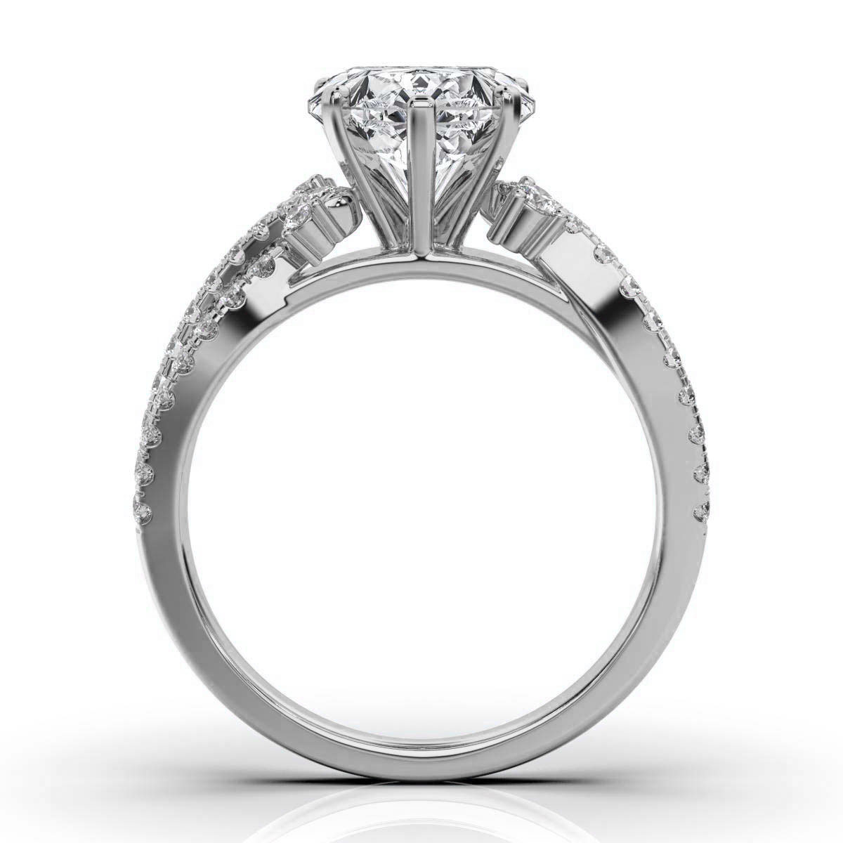 14K White Gold Mariposa Split Shank Lab Grown Diamond Ring (1/2 ct. tw)