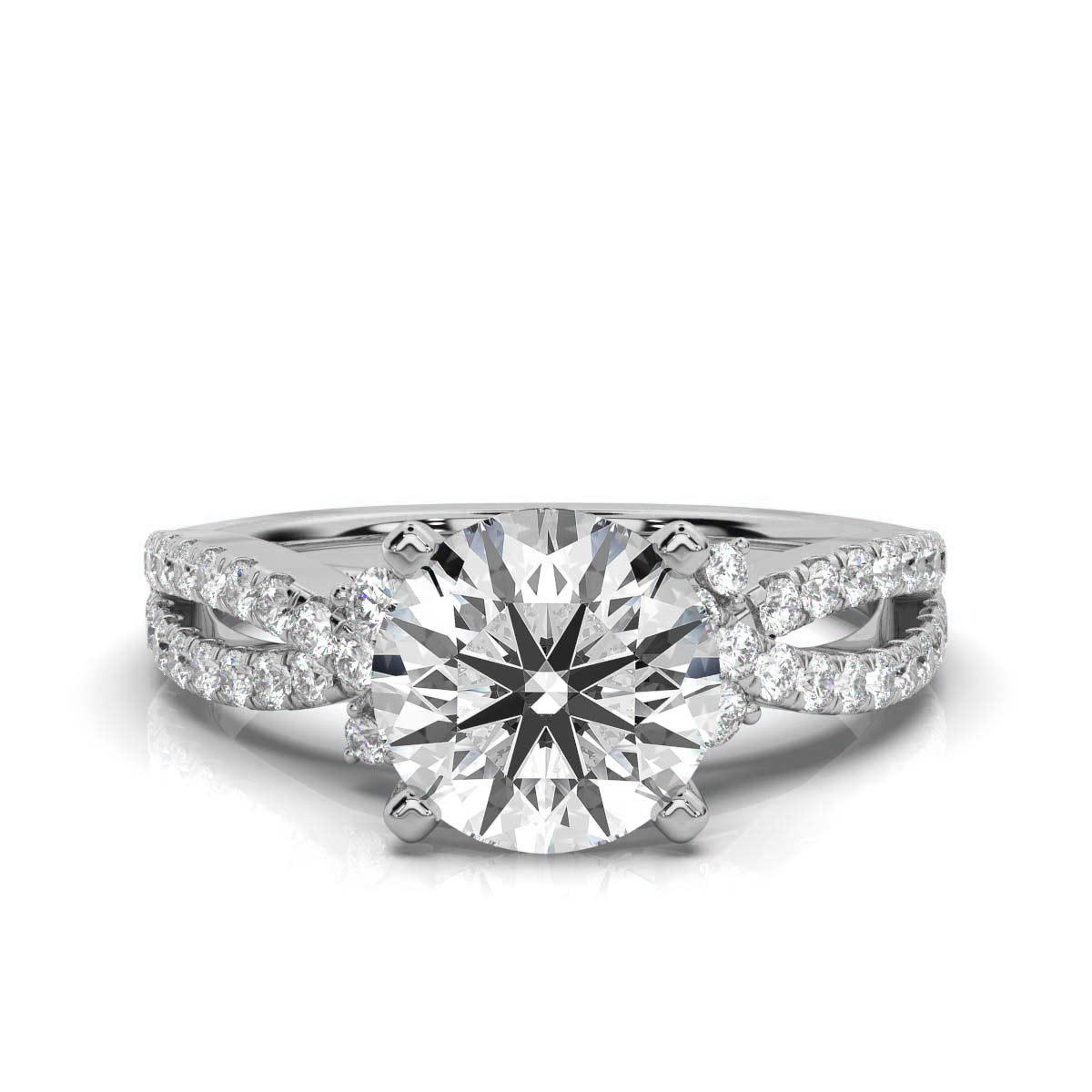 14K White Gold Mariposa Split Shank Lab Grown Diamond Ring (1/2 ct. tw)