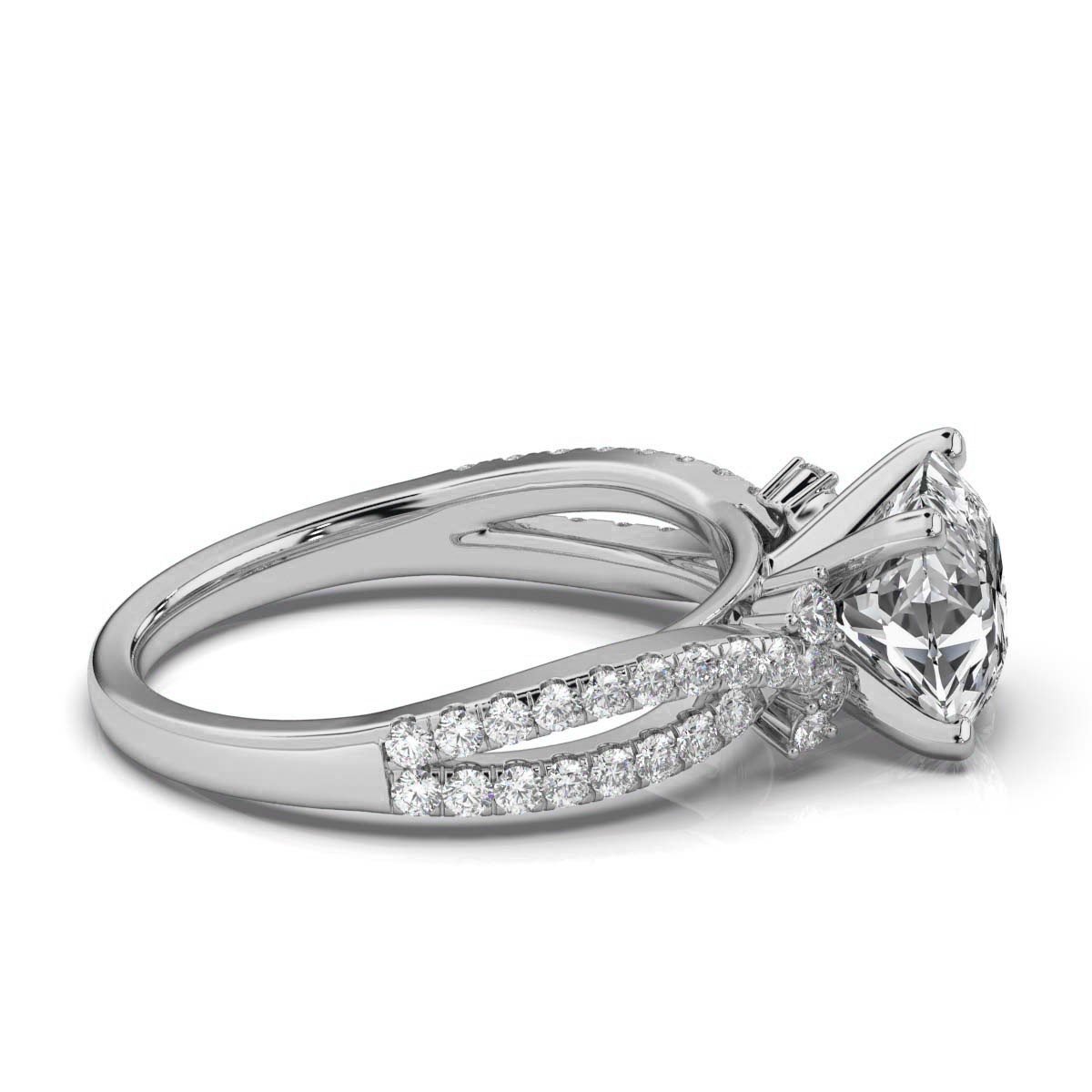 14K White Gold Mariposa Split Shank Lab Grown Diamond Ring (1/2 ct. tw)