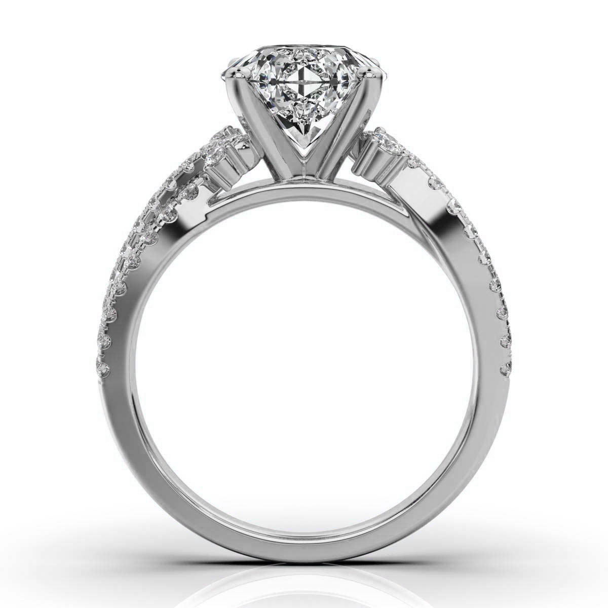 14K White Gold Mariposa Split Shank Lab Grown Diamond Ring (1/2 ct. tw)