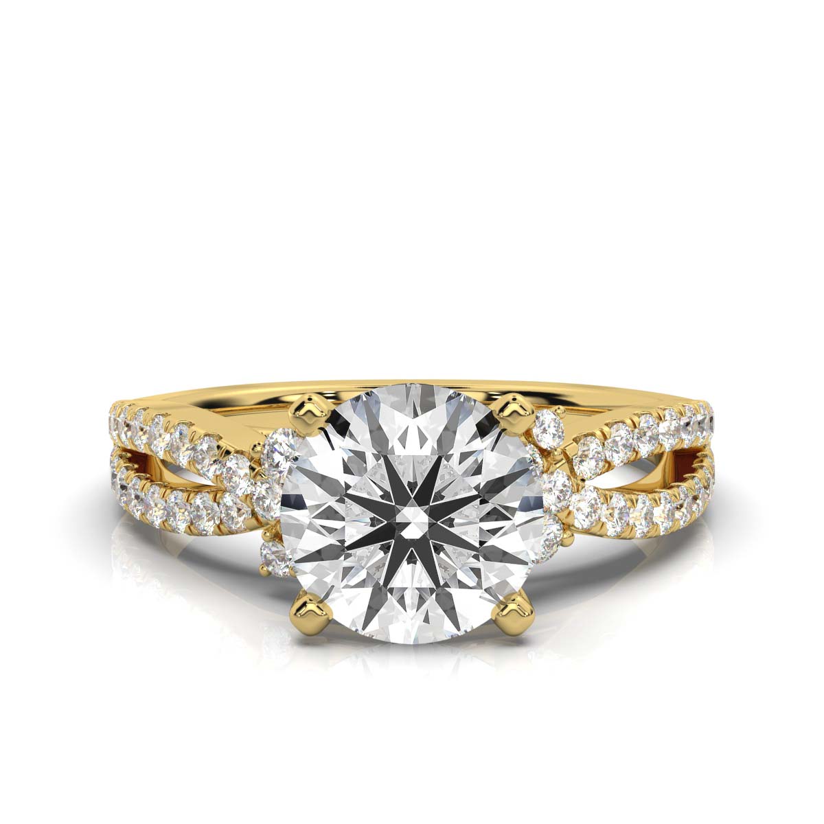 18K Yellow Gold Mariposa Split Shank Lab Grown Diamond Ring (1/2 ct. tw)