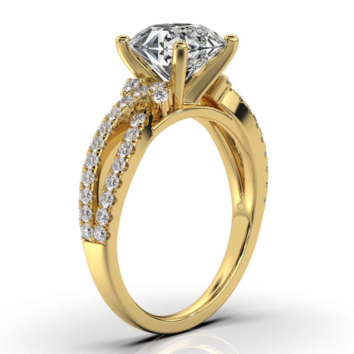 18K Yellow Gold Mariposa Split Shank Lab Grown Diamond Ring (1/2 ct. tw)
