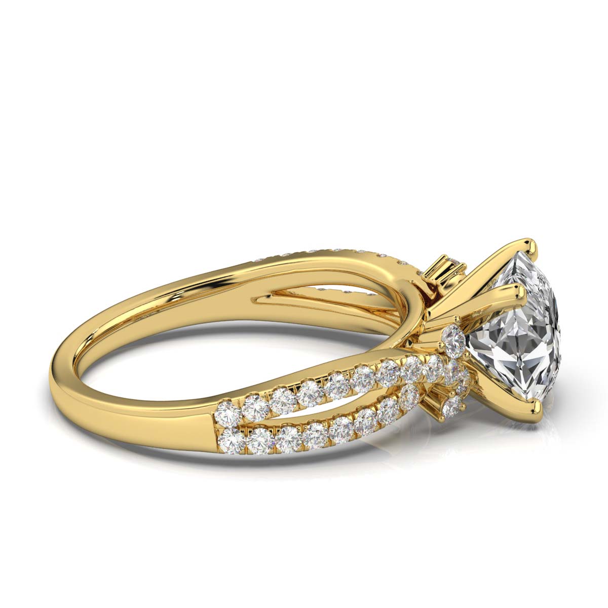 18K Yellow Gold Mariposa Split Shank Lab Grown Diamond Ring (1/2 ct. tw)