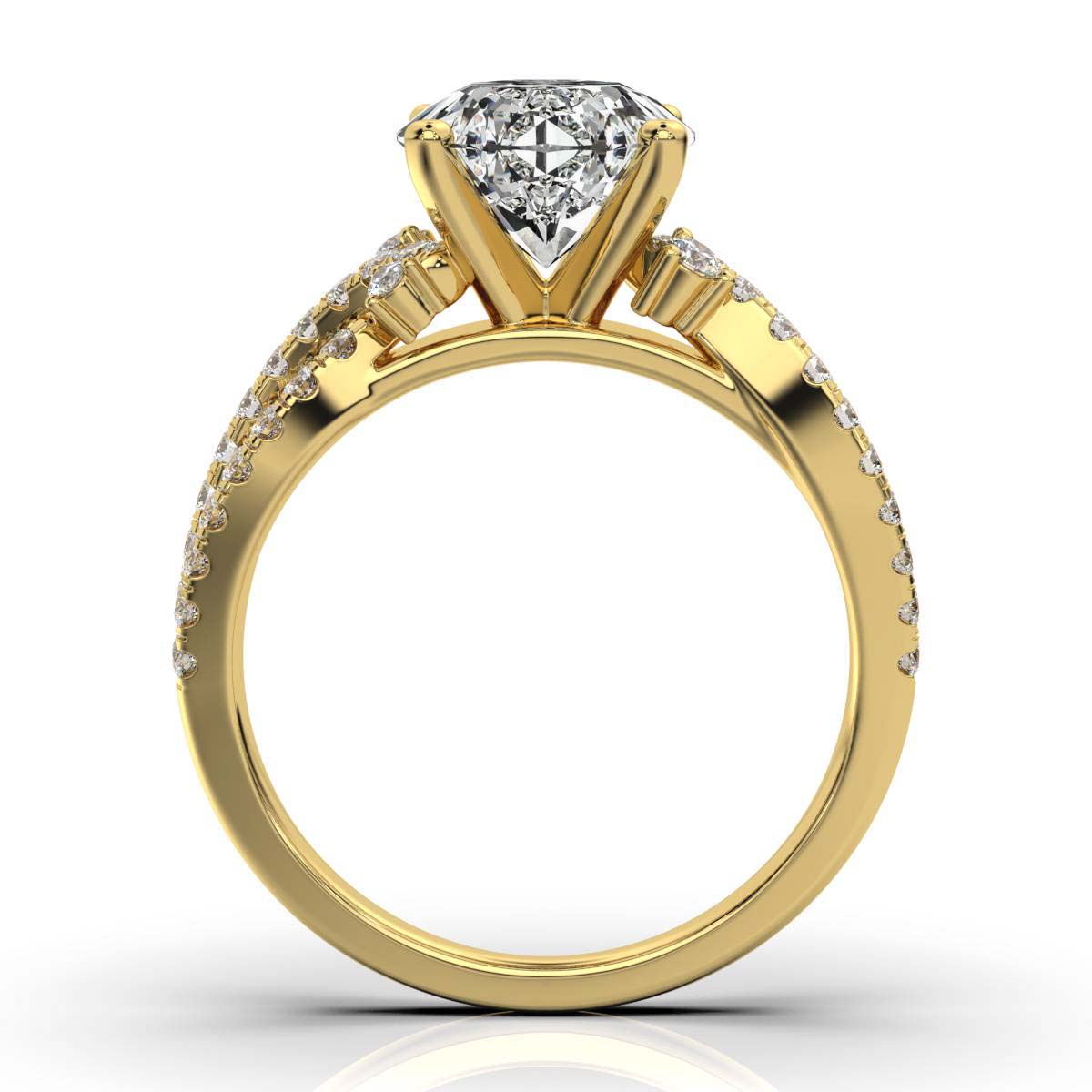 18K Yellow Gold Mariposa Split Shank Lab Grown Diamond Ring (1/2 ct. tw)