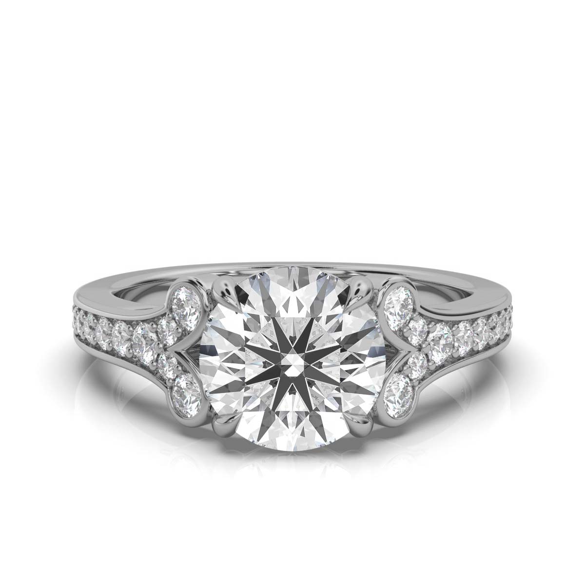 14K White Gold Minna Accents Lab Grown Diamond Engagement Ring (2/3 ct. tw)