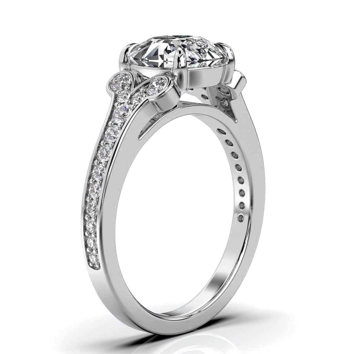 14K White Gold Minna Accents Lab Grown Diamond Engagement Ring (2/3 ct. tw)