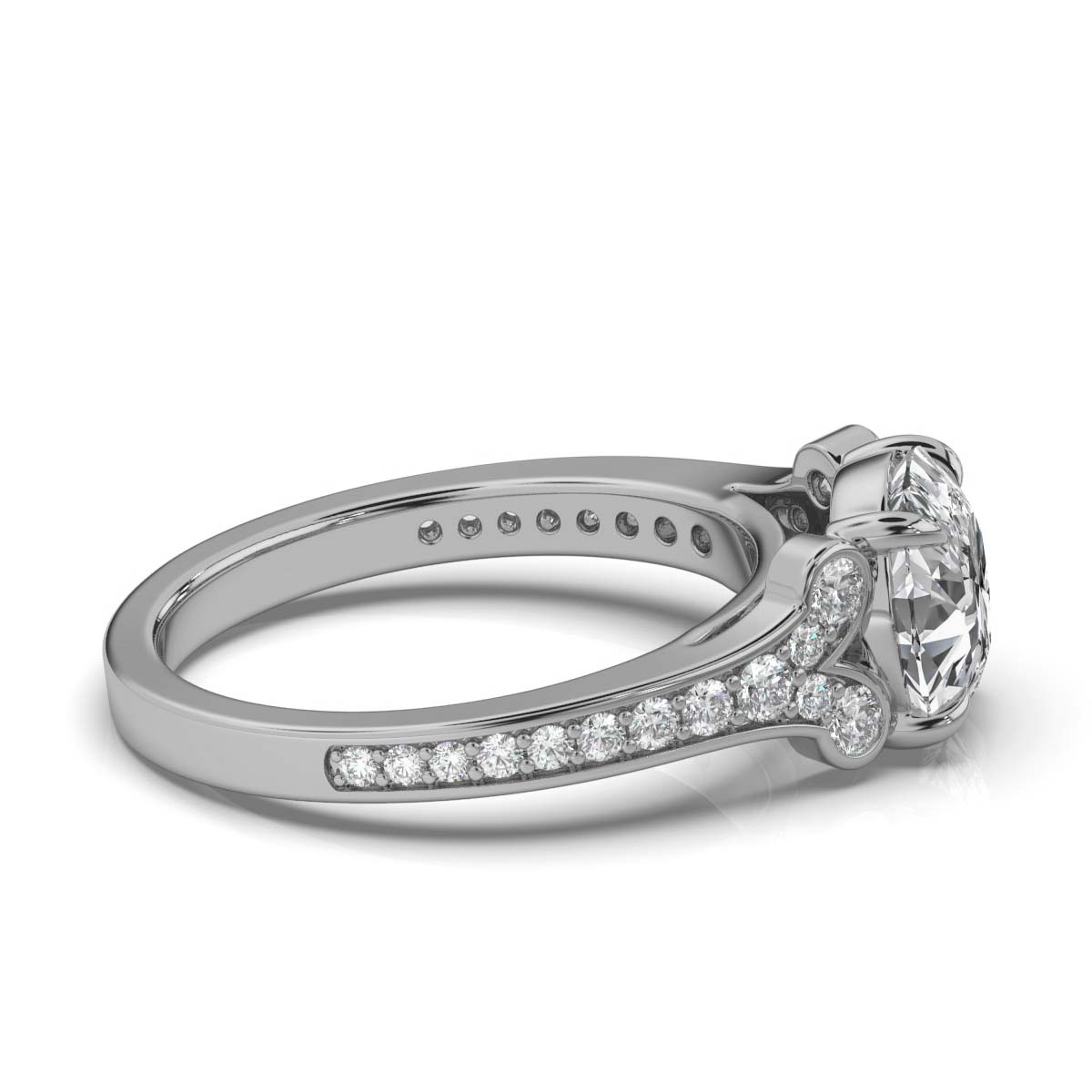 14K White Gold Minna Accents Lab Grown Diamond Engagement Ring (2/3 ct. tw)
