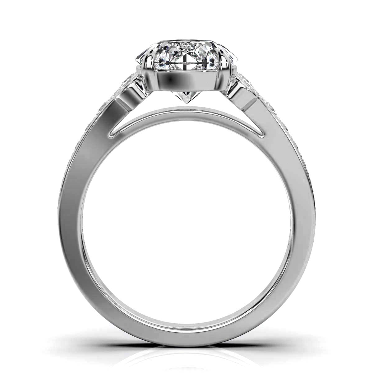 14K White Gold Minna Accents Lab Grown Diamond Engagement Ring (2/3 ct. tw)