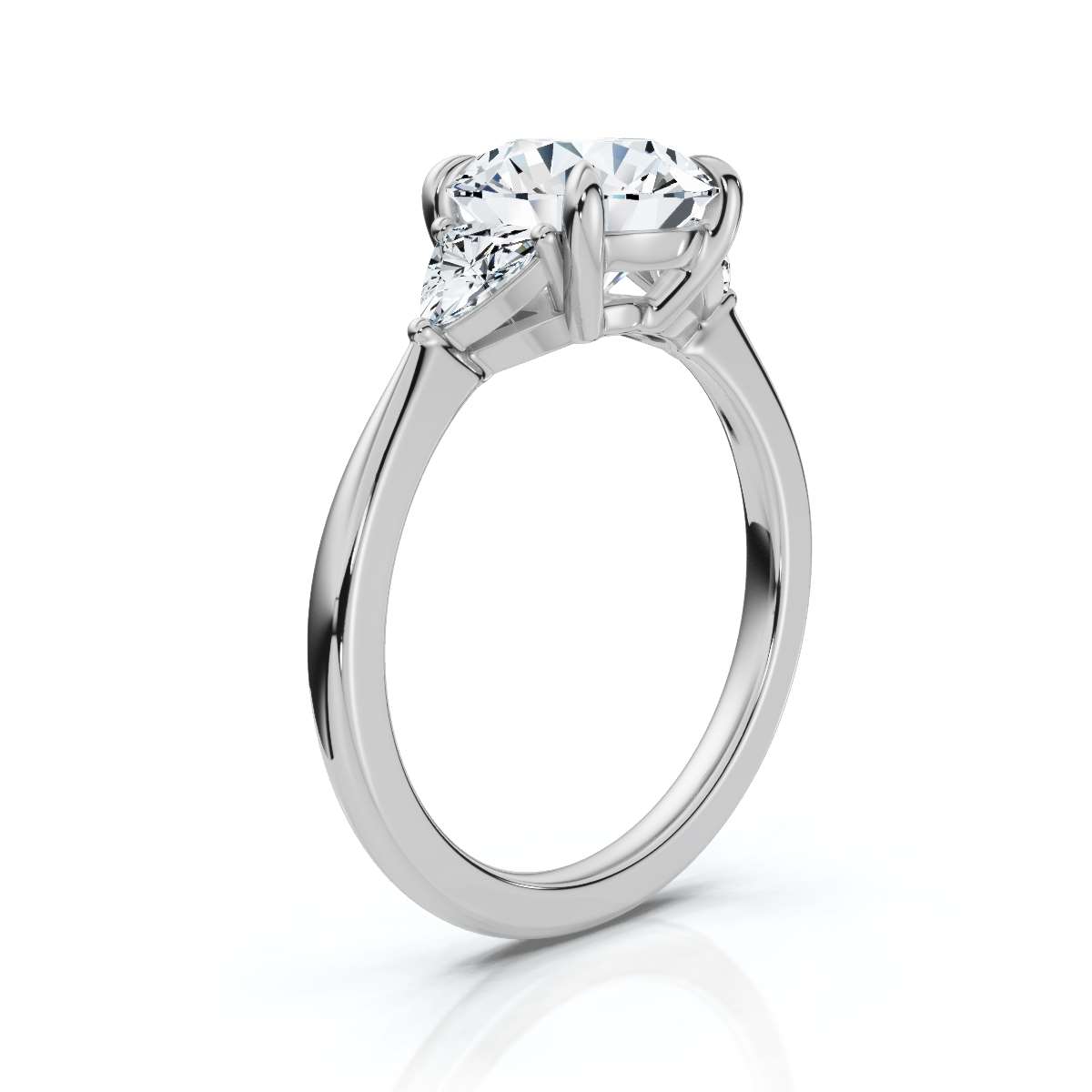 14K White Gold Joana Three Stone Lab Grown Diamond Ring (1/3 ct. tw)