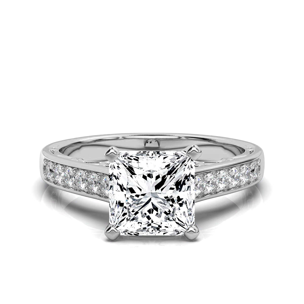14K White Gold Ivy Shared Prongs Lab Grown Diamond Ring (1/4 ct. tw)