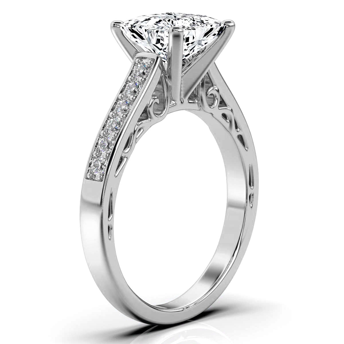 14K White Gold Ivy Shared Prongs Lab Grown Diamond Ring (1/4 ct. tw)