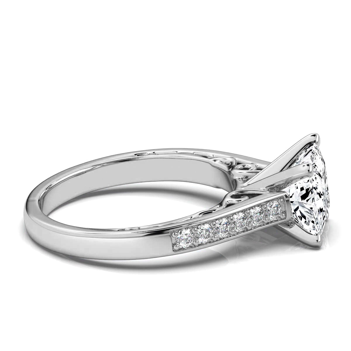 14K White Gold Ivy Shared Prongs Lab Grown Diamond Ring (1/4 ct. tw)