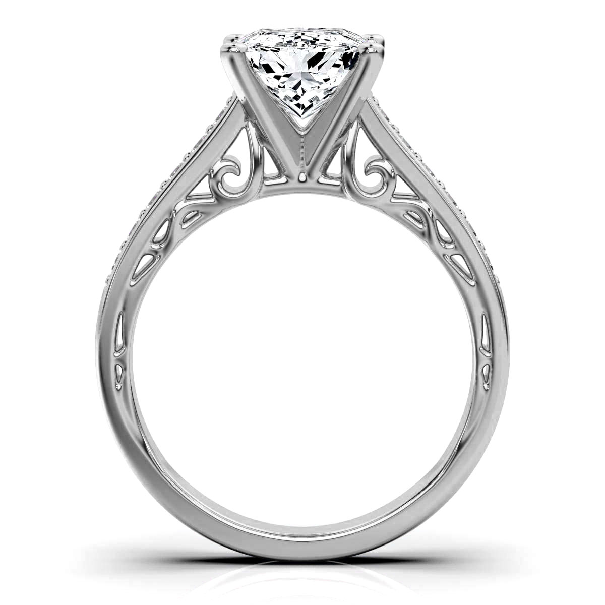 14K White Gold Ivy Shared Prongs Lab Grown Diamond Ring (1/4 ct. tw)