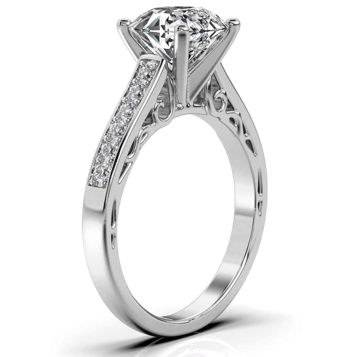 14K White Gold Ivy Shared Prongs Lab Grown Diamond Ring (1/4 ct. tw)