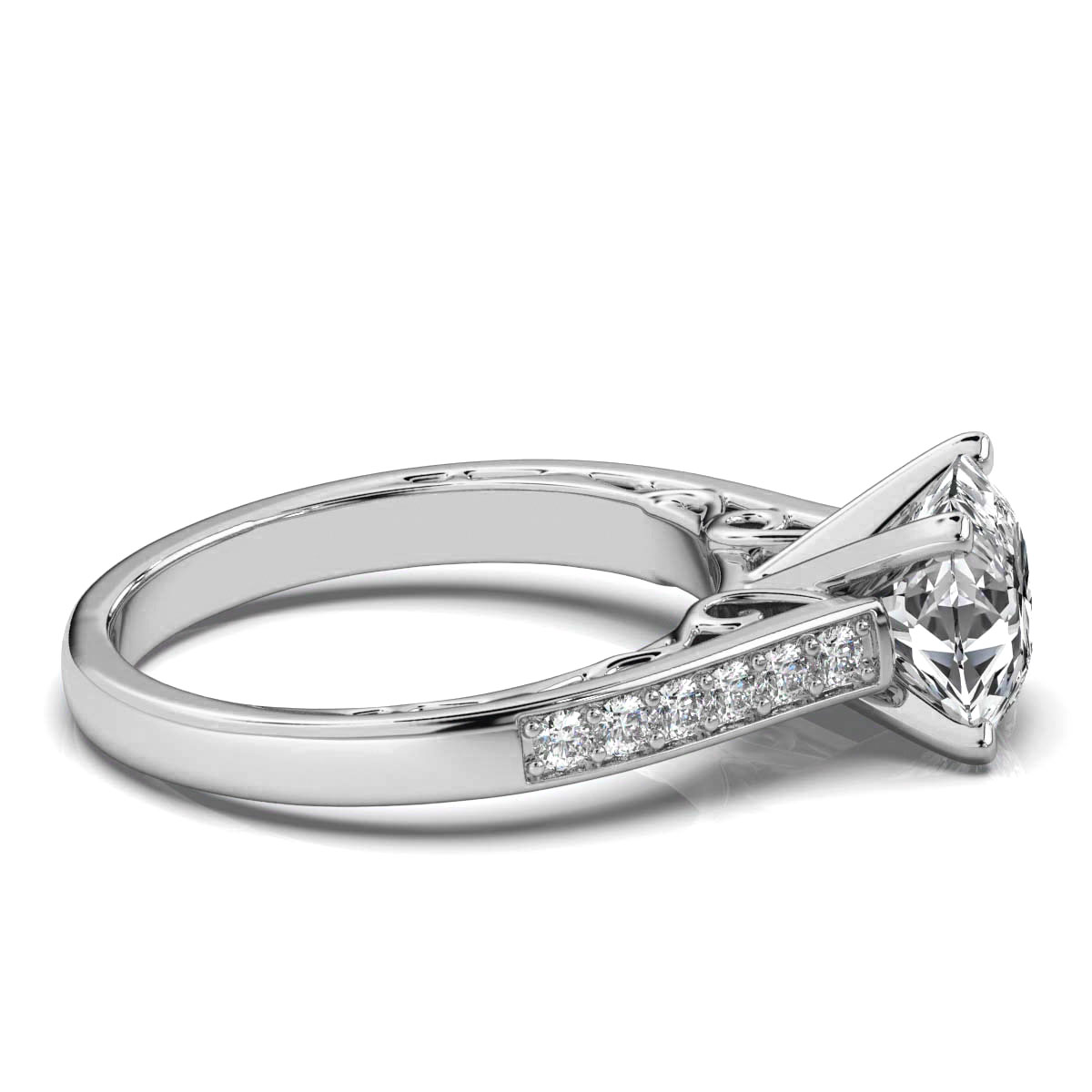 14K White Gold Ivy Shared Prongs Lab Grown Diamond Ring (1/4 ct. tw)