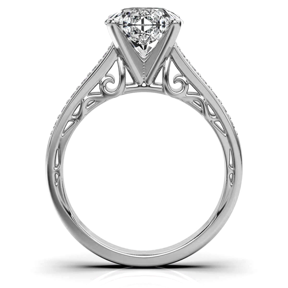 14K White Gold Ivy Shared Prongs Lab Grown Diamond Ring (1/4 ct. tw)