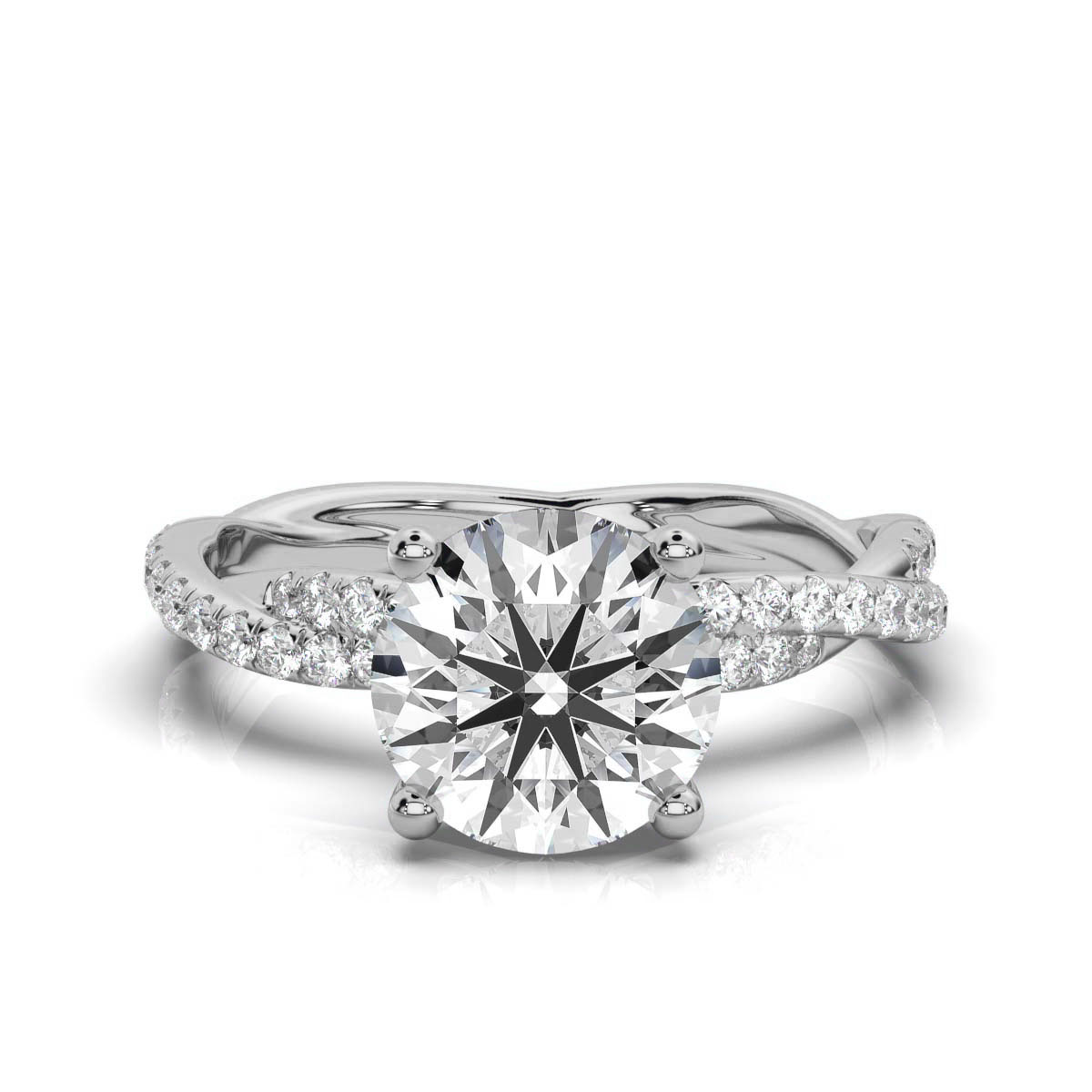 14K White Gold Cora Twisted Shank Lab Grown Diamond Ring (1/2 ct. tw)