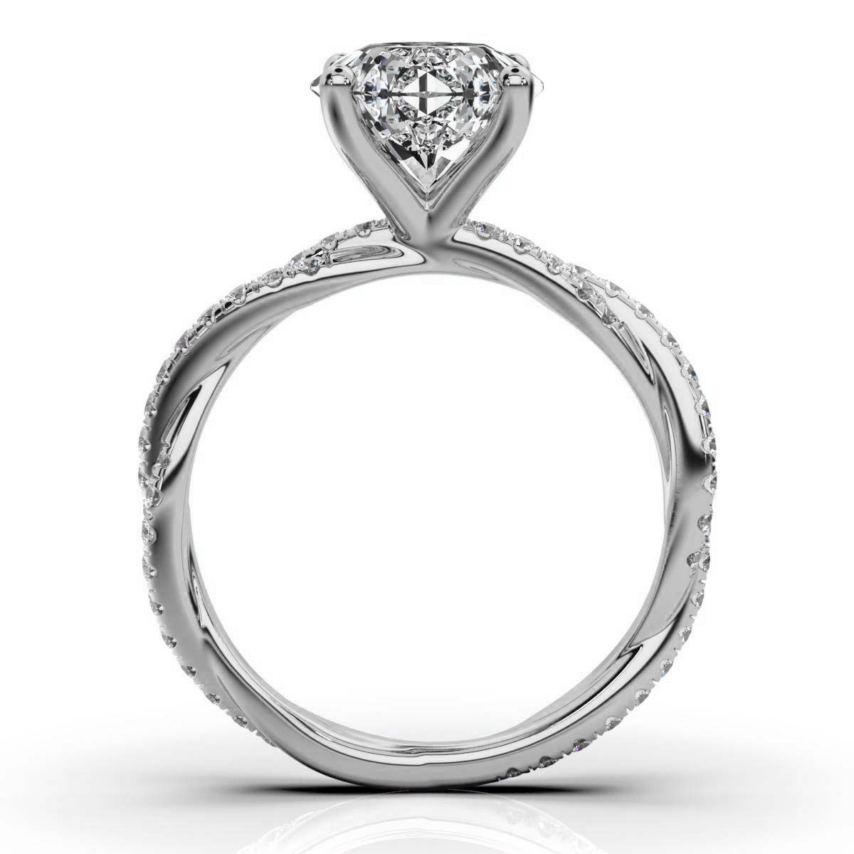 14K White Gold Cora Twisted Shank Lab Grown Diamond Ring (1/2 ct. tw)